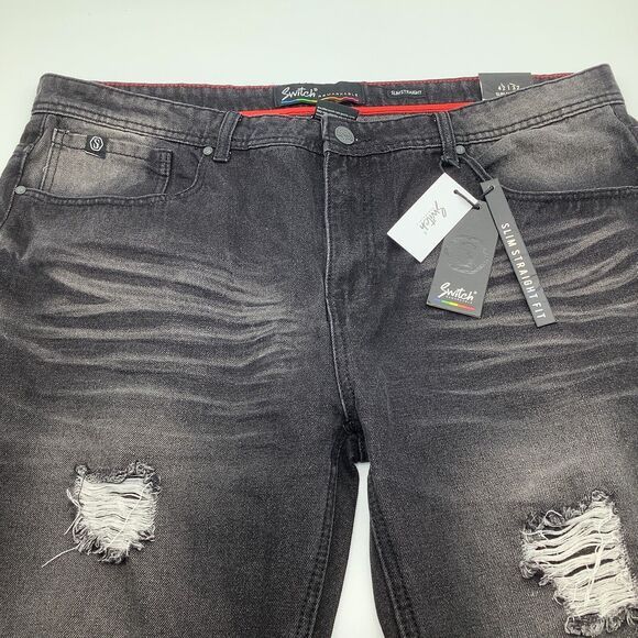 Switch Remarkable Mens Slim Straight Jeans Black Size 42 x 32 NWT - Picture 6 of 12